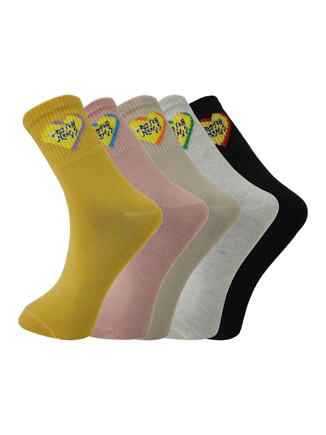 

BAESD Women Pack Of 5 Above Ankle-Length Socks, Yellow