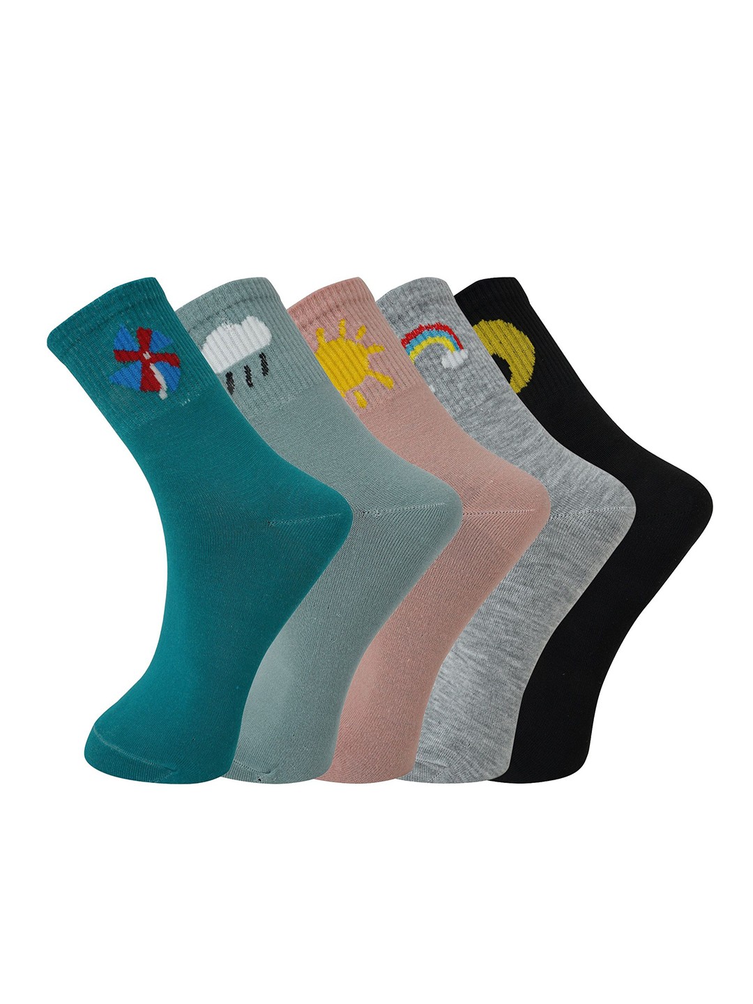 

BAESD Women Pack Of 5 Above Ankle Length Socks, Peach