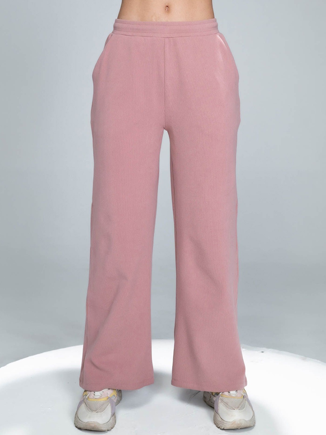 

EDRIO Women Flared Trousers, Pink