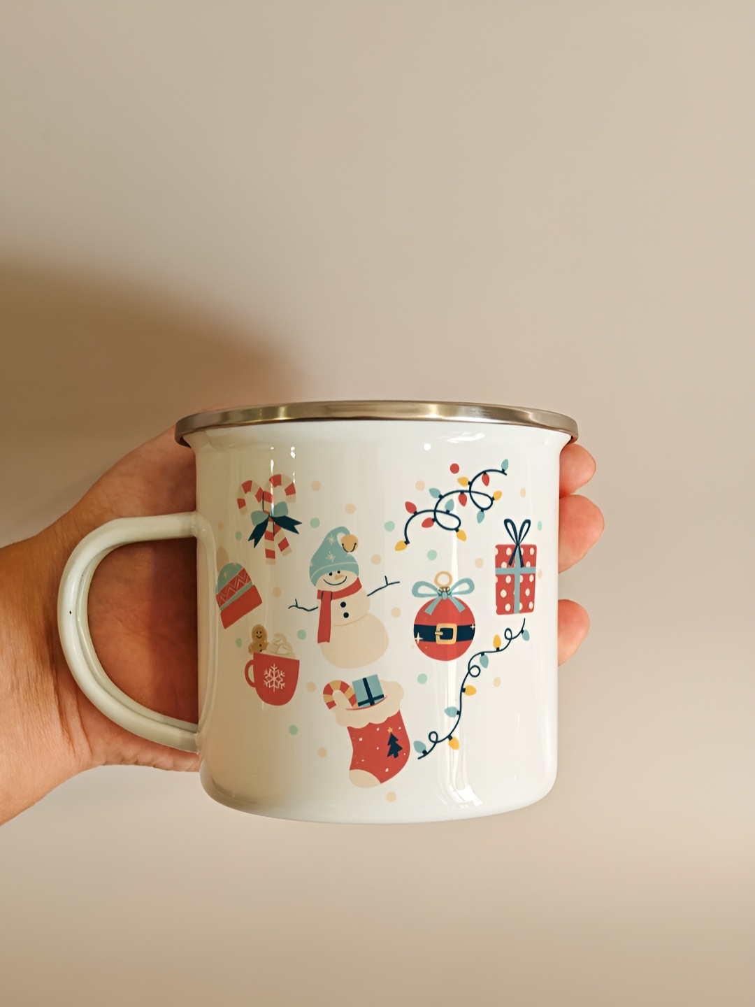

One Posh Home Multicoloured Stainless Steel Fashion Set of Cups and Mugs, White