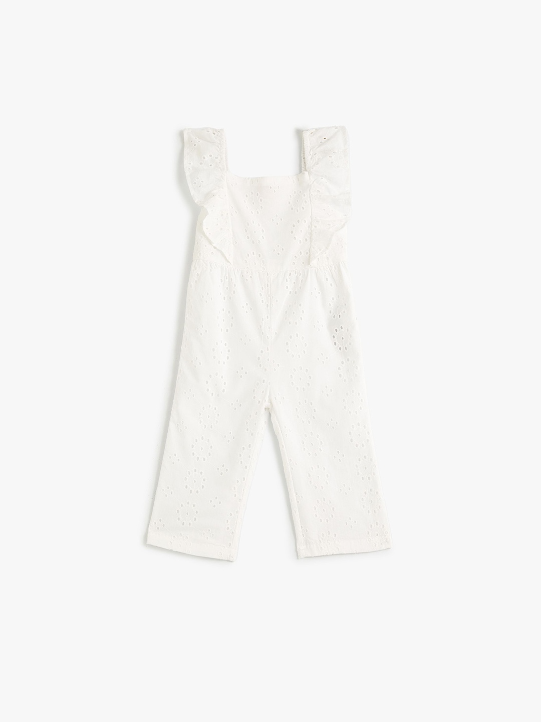 

Koton Girls Cotton Square Neck Sleeveless Basic Jumpsuit, White