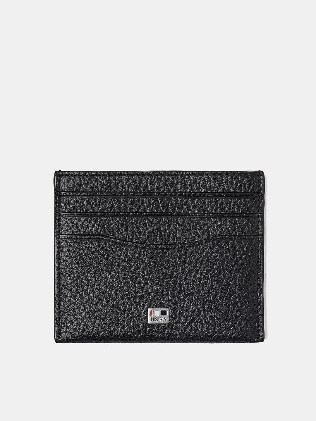 

U.S. Polo Assn. Men Textured Leather Card Holder, Black