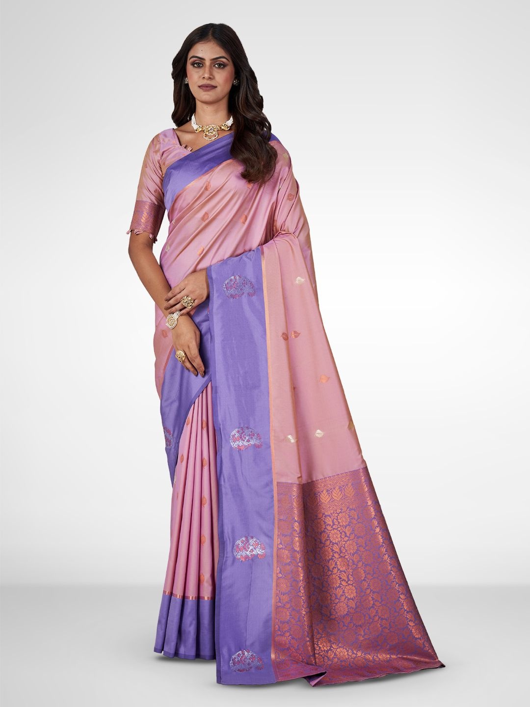 

SARHA Woven Design Zari Pure Silk Saree, Purple