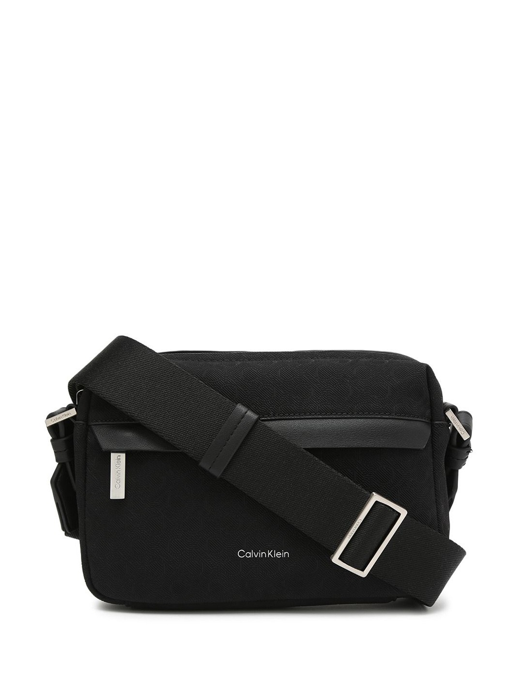 

Calvin Klein Men Brand Logo Printed Crossbody Sling Bag, Black