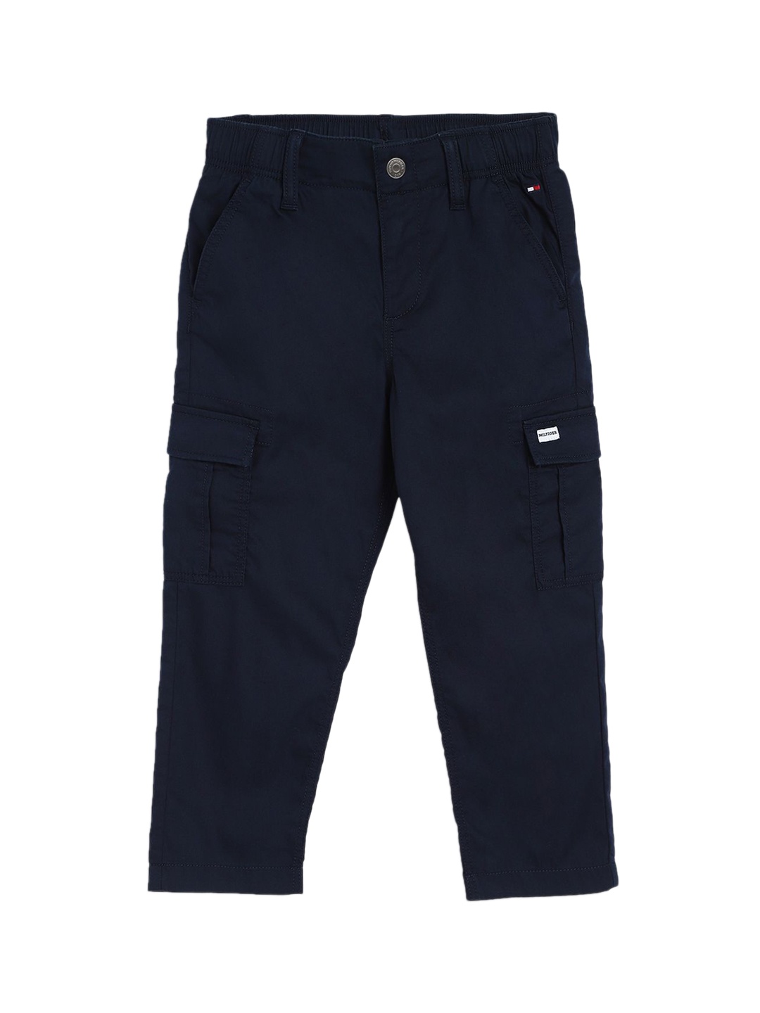 

Tommy Hilfiger Boys Cotton Straight Fit Cargos Trousers, Blue