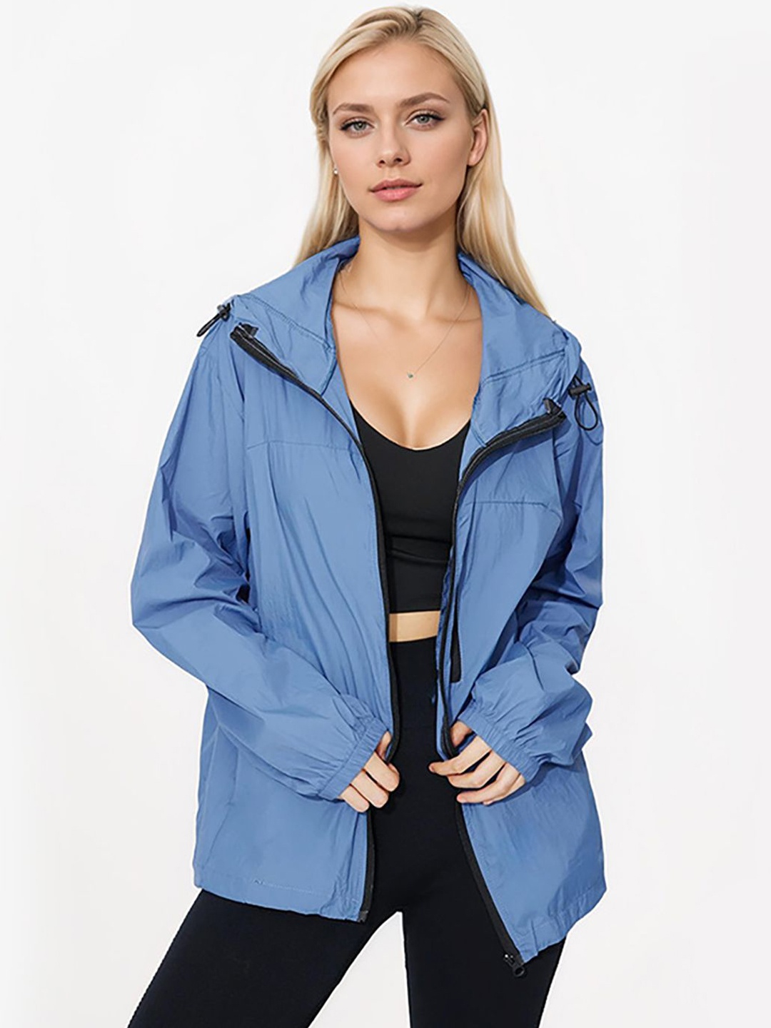 

JC Mode Women Hooded Solid Sporty Jacket, Teal