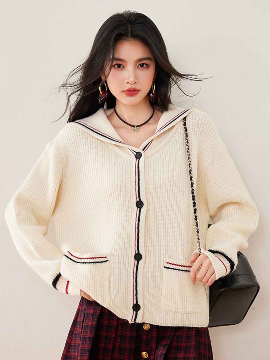 

JC Collection Women Cable Knit Cardigan, Beige