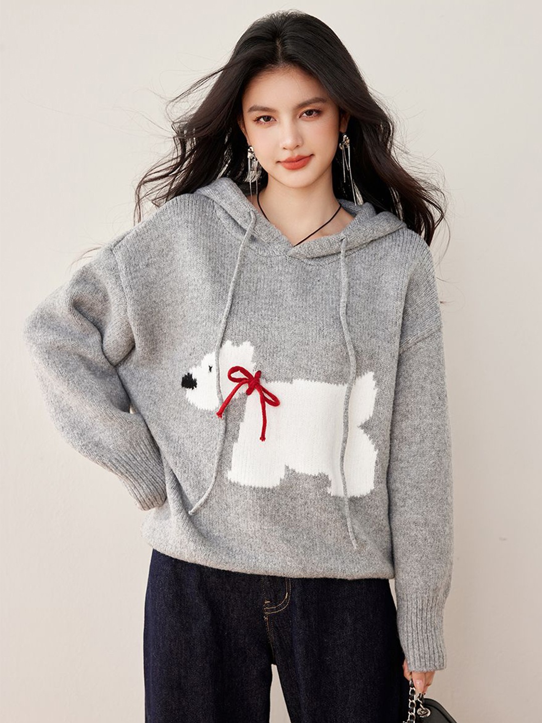 

JC Collection Women Long Sleeves Pullover, Grey
