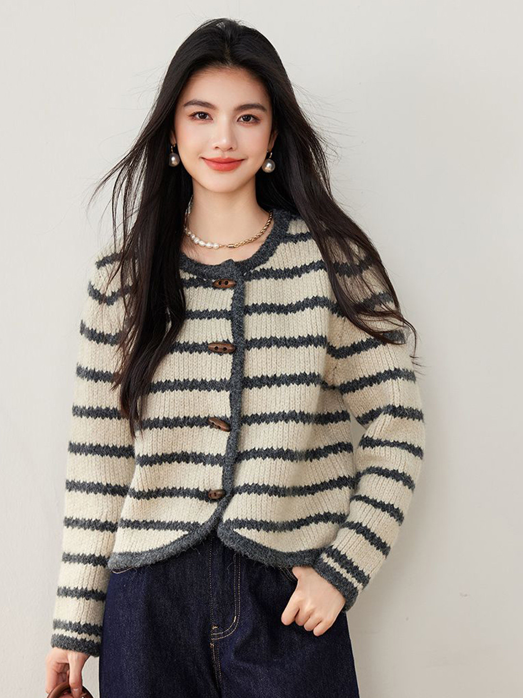 

JC Collection Women Self Design Cable Knit Cardigan, Grey