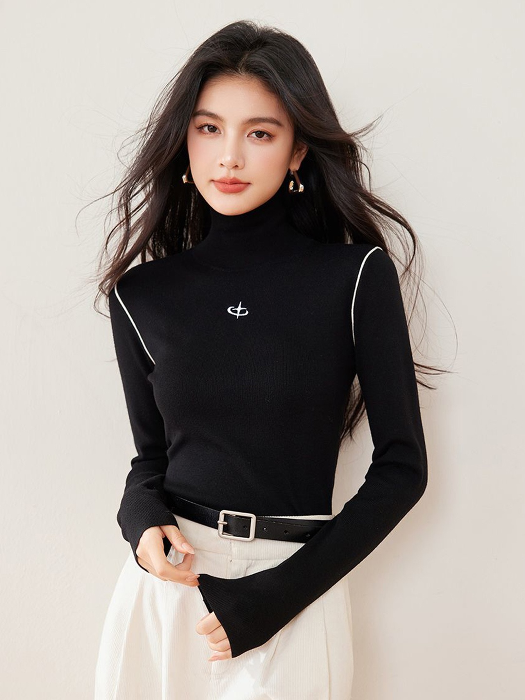 

JC Collection Women Turtle Neck Pullover Sweaters, Black