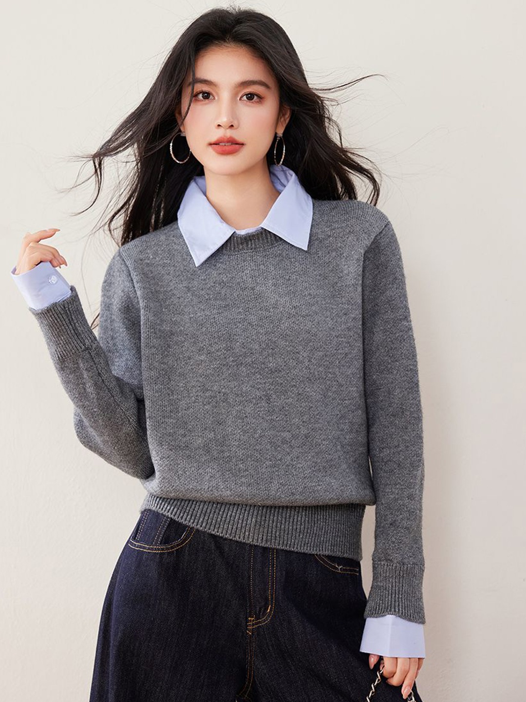

JC Collection Women Pullover, Grey