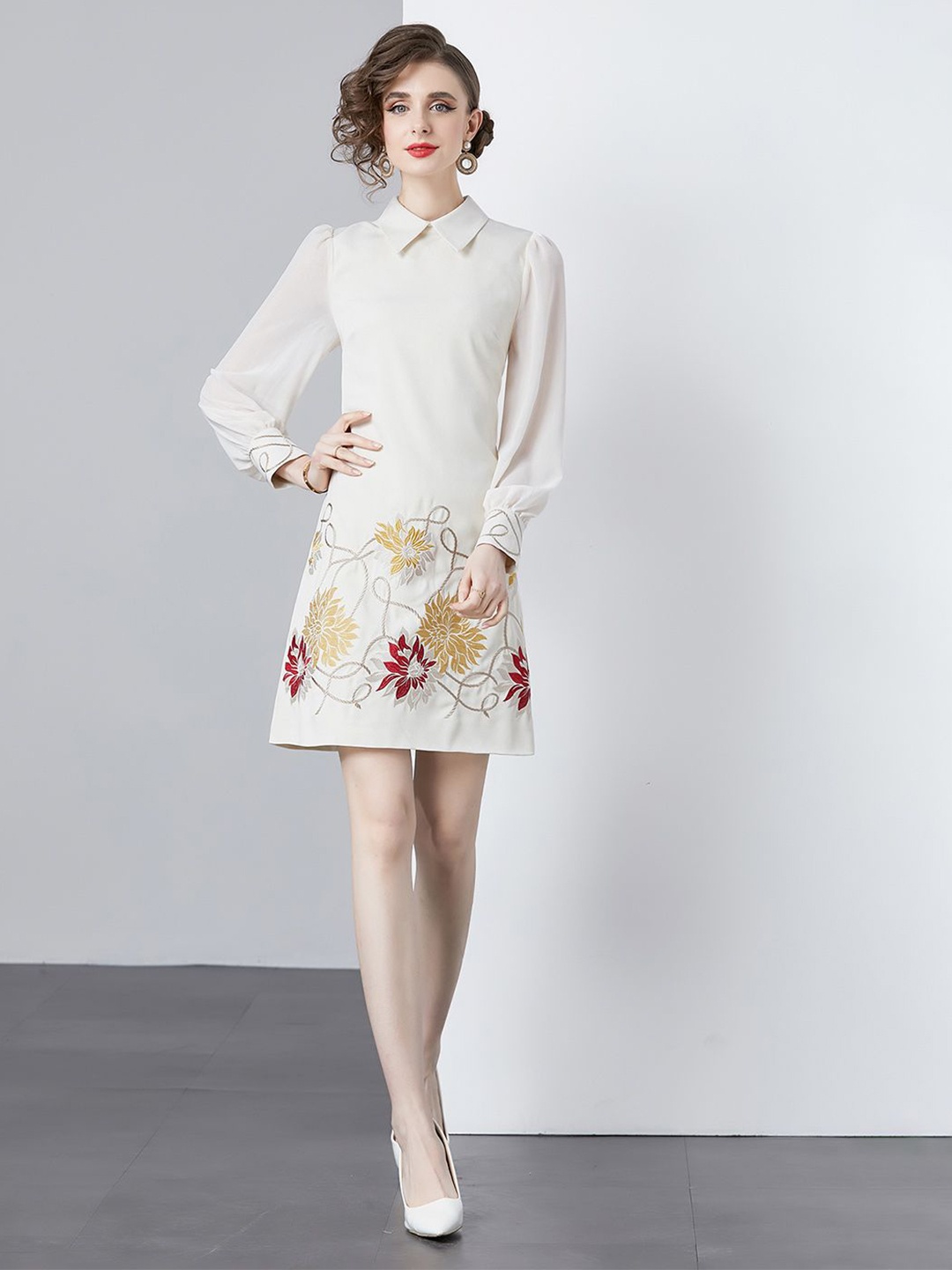 

JC Collection Women Floral Printed Sheath Dress, White