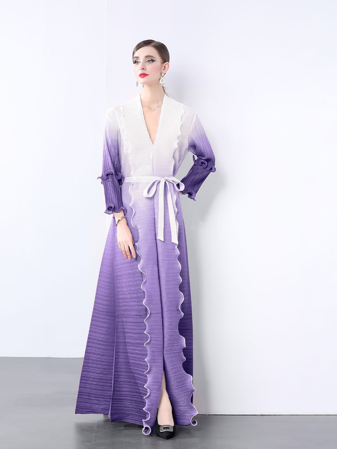 

JC Collection Colourblocked Maxi Dress With Tie-up, Purple
