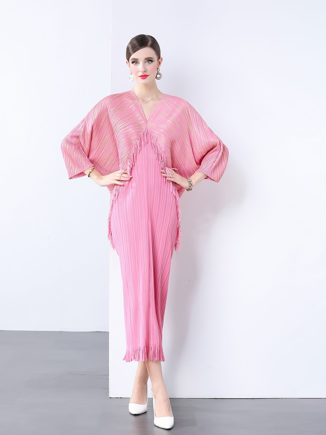 

JC Collection A-Line Extended Sleeves Dress, Pink