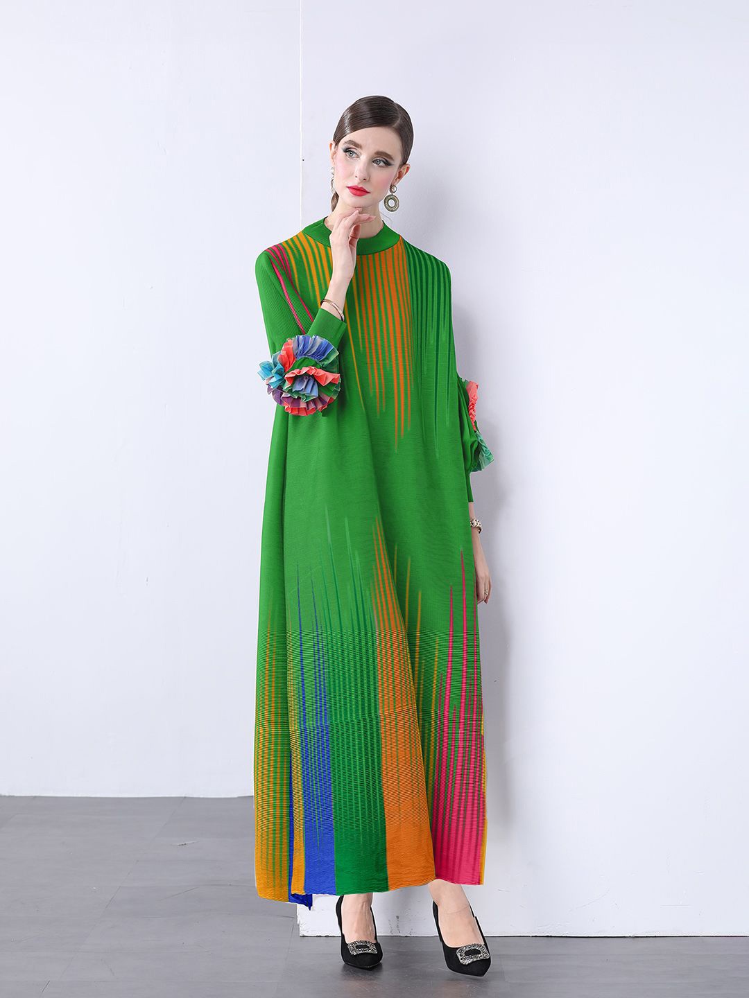 

JC Collection Women Abstract Printed A-Line Dress, Green
