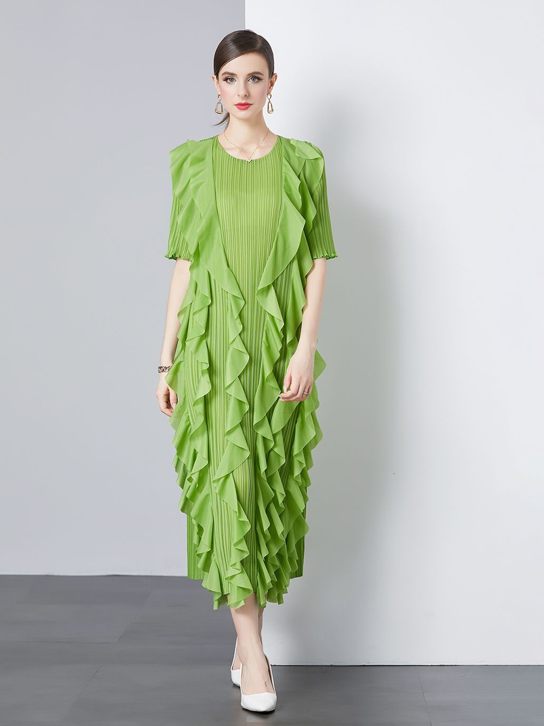 

JC Collection Women A-Line Midi Dress, Green