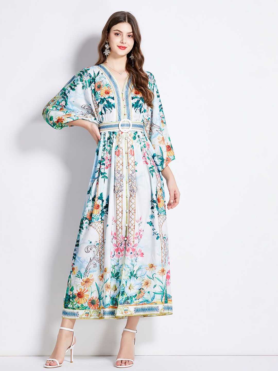 

JC Collection Women Floral Print Maxi Dress, Blue