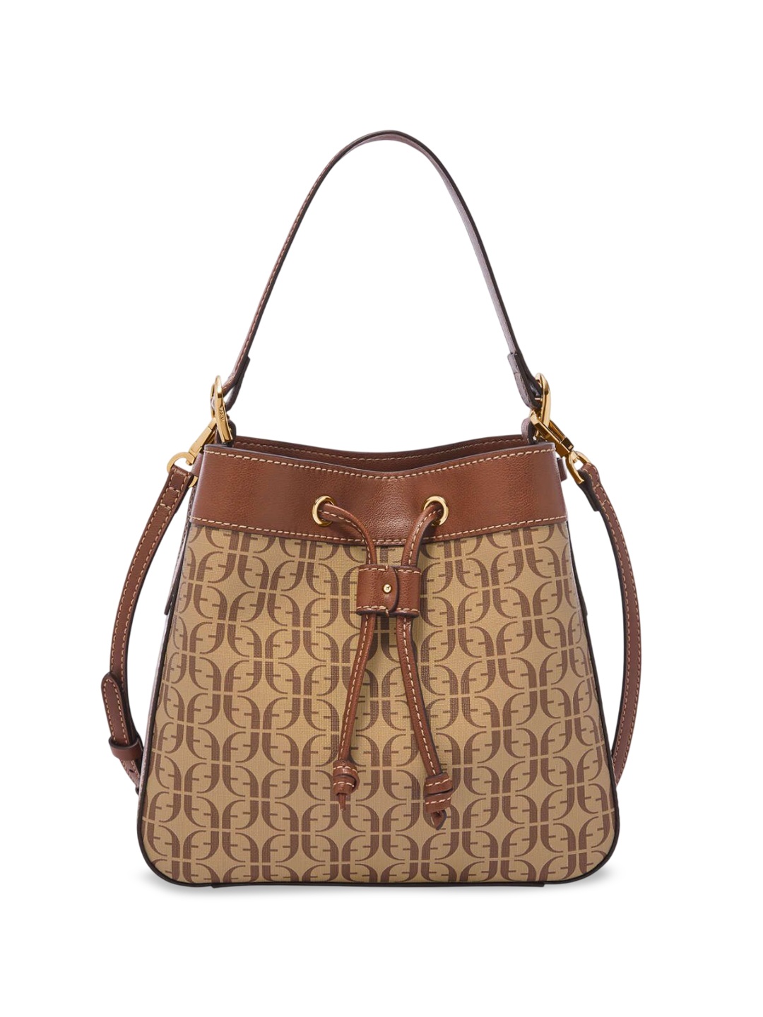 

Fossil Women Geometric Printed Structured Handheld Bag, Brown