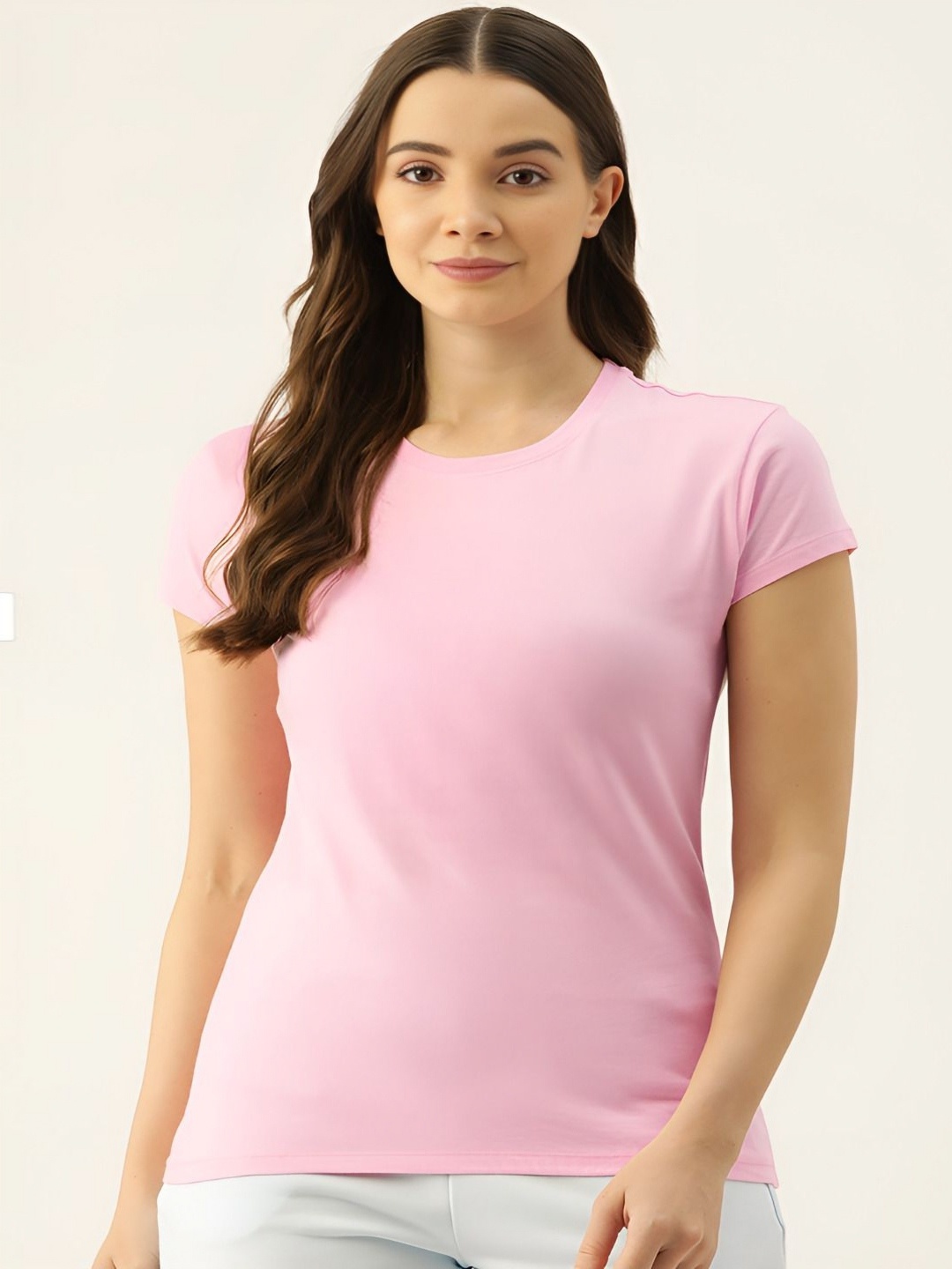 

LIVAX COTTY Women Anti Odour Solid Round Neck Pure Cotton T-shirt, Pink