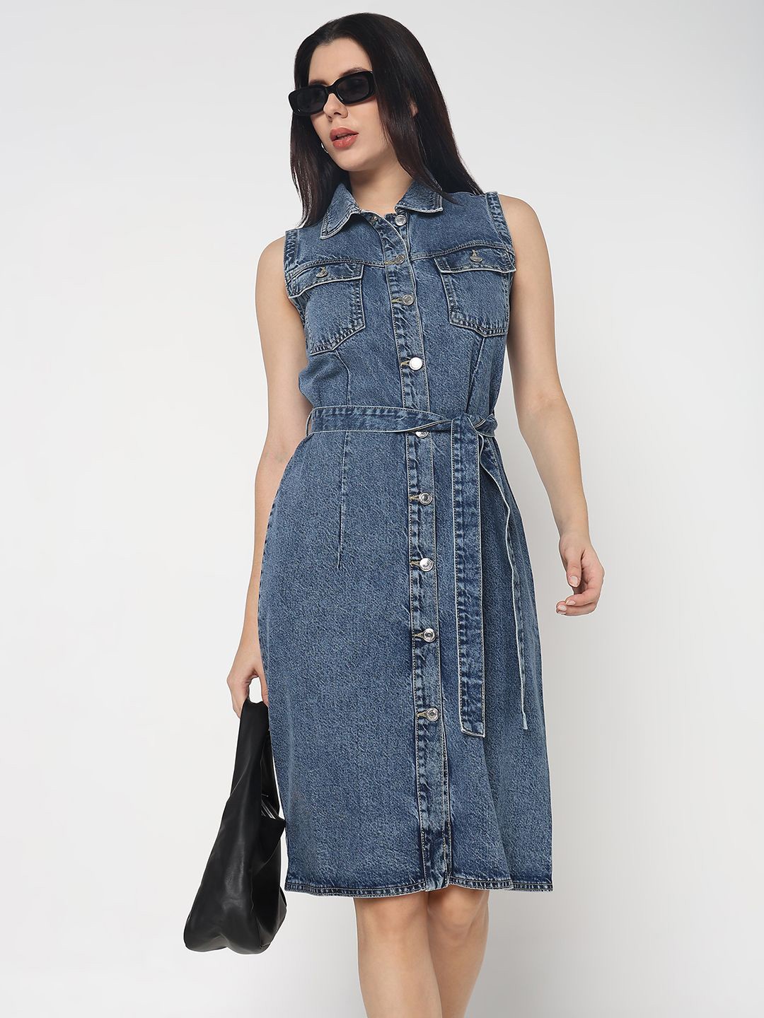 

R&B Denim Shirt Dress, Blue