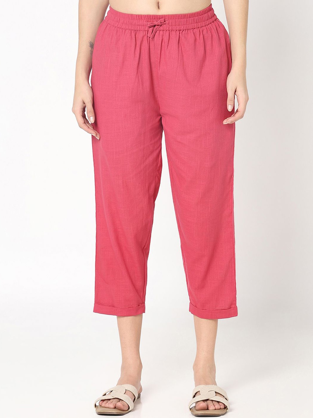 

R&B Women Cropped Trousers, Pink