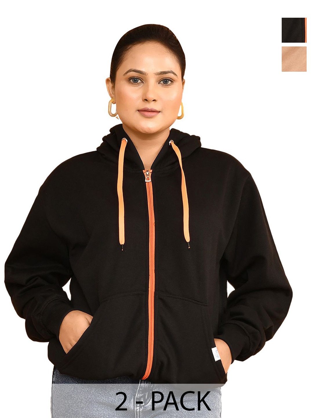 

RAPL Women Pack Of 2 Hooded Sweatshirt, Black