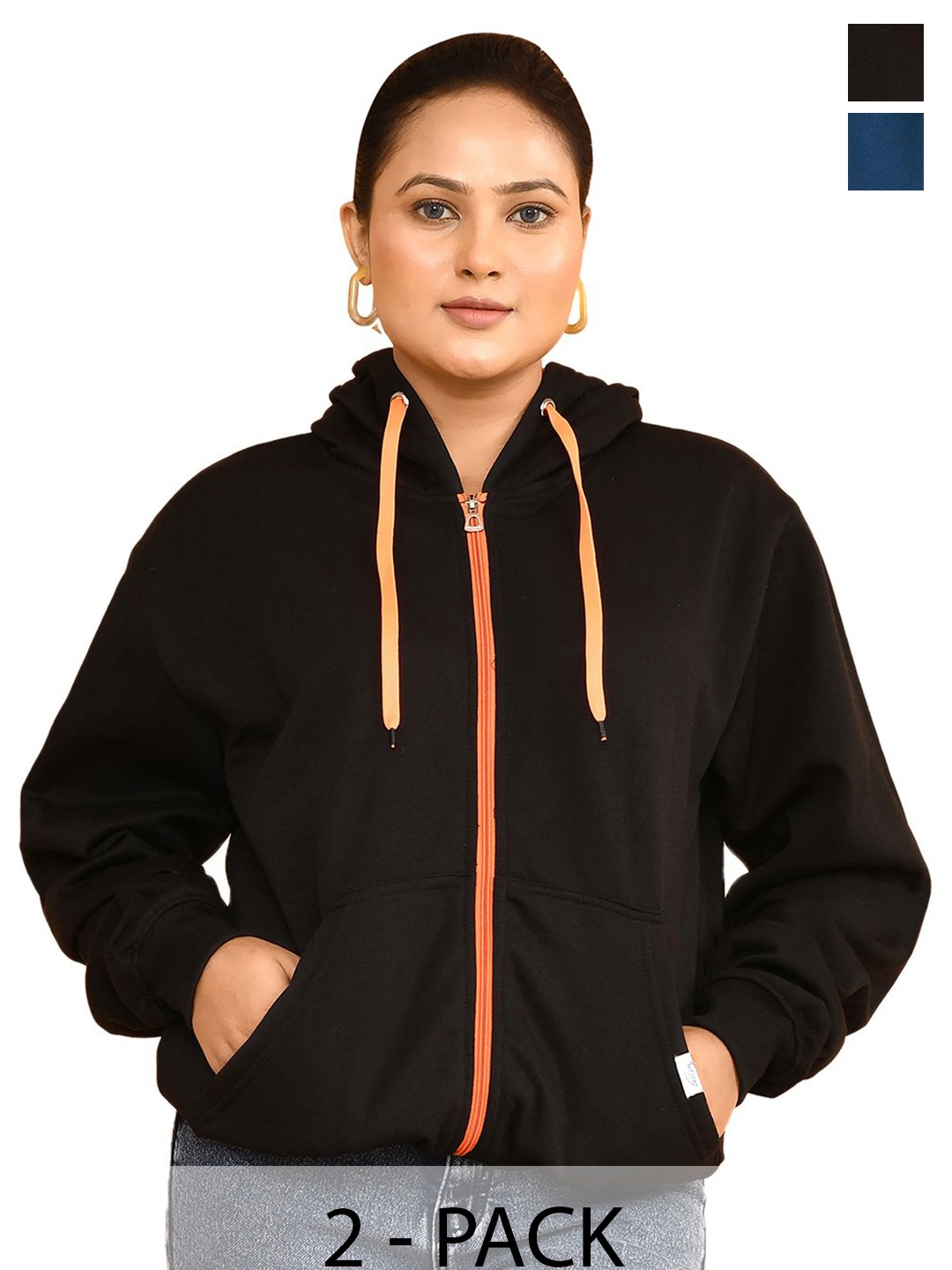 

RAPL Women Pack Of 2 Hooded Sweatshirt, Blue