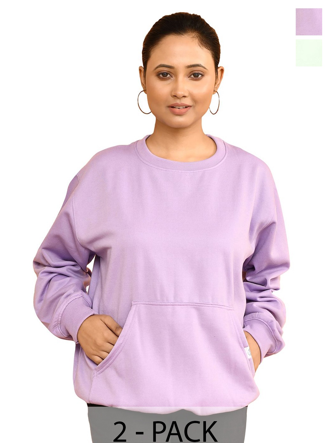 

RAPL Women Pack Of 2 Round Neck Sweatshirt, Purple