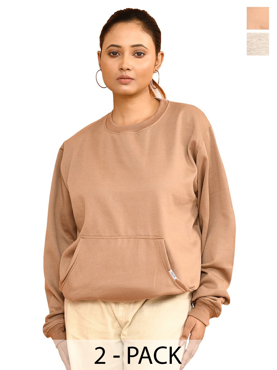 

RAPL Women Pack of 2 Hooded Sweatshirt, Beige