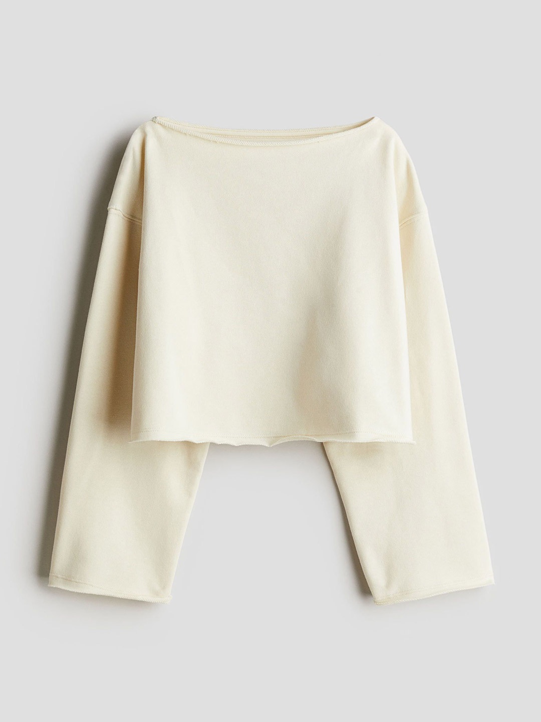 

H&M Girls Boat-Neck Sweatshirt, Beige