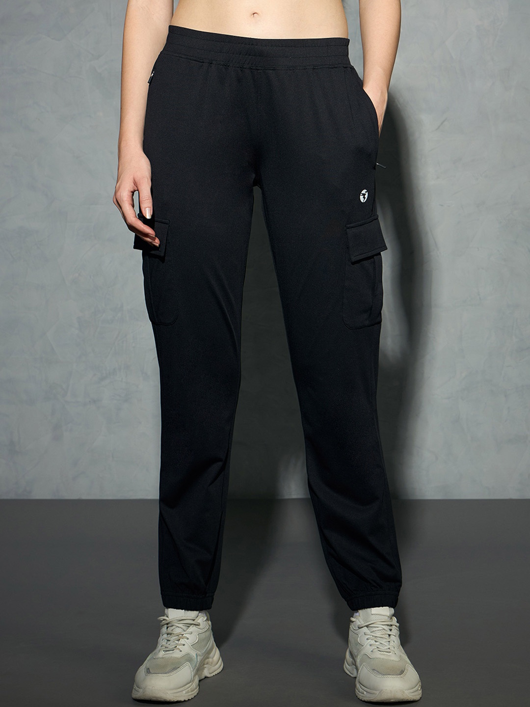 

Technosport Women Relaxed Straight Fit Wrinkle Free Cargos, Black