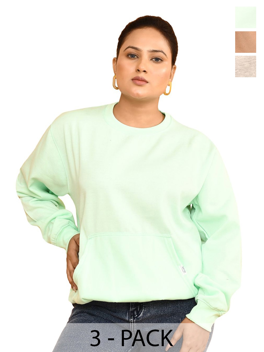 

RAPL Women Pack Of 3 Hooded Sweatshirt, Green