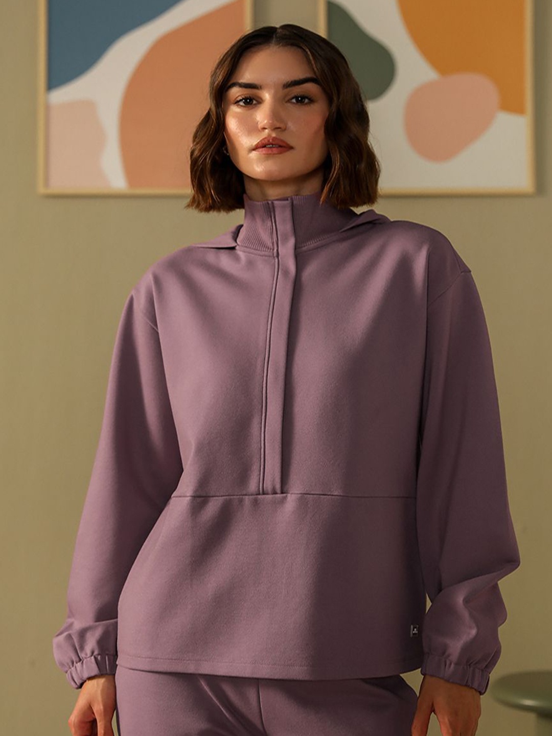 

Muvazo Women Hooded Pullover Sweatshirt, Rust