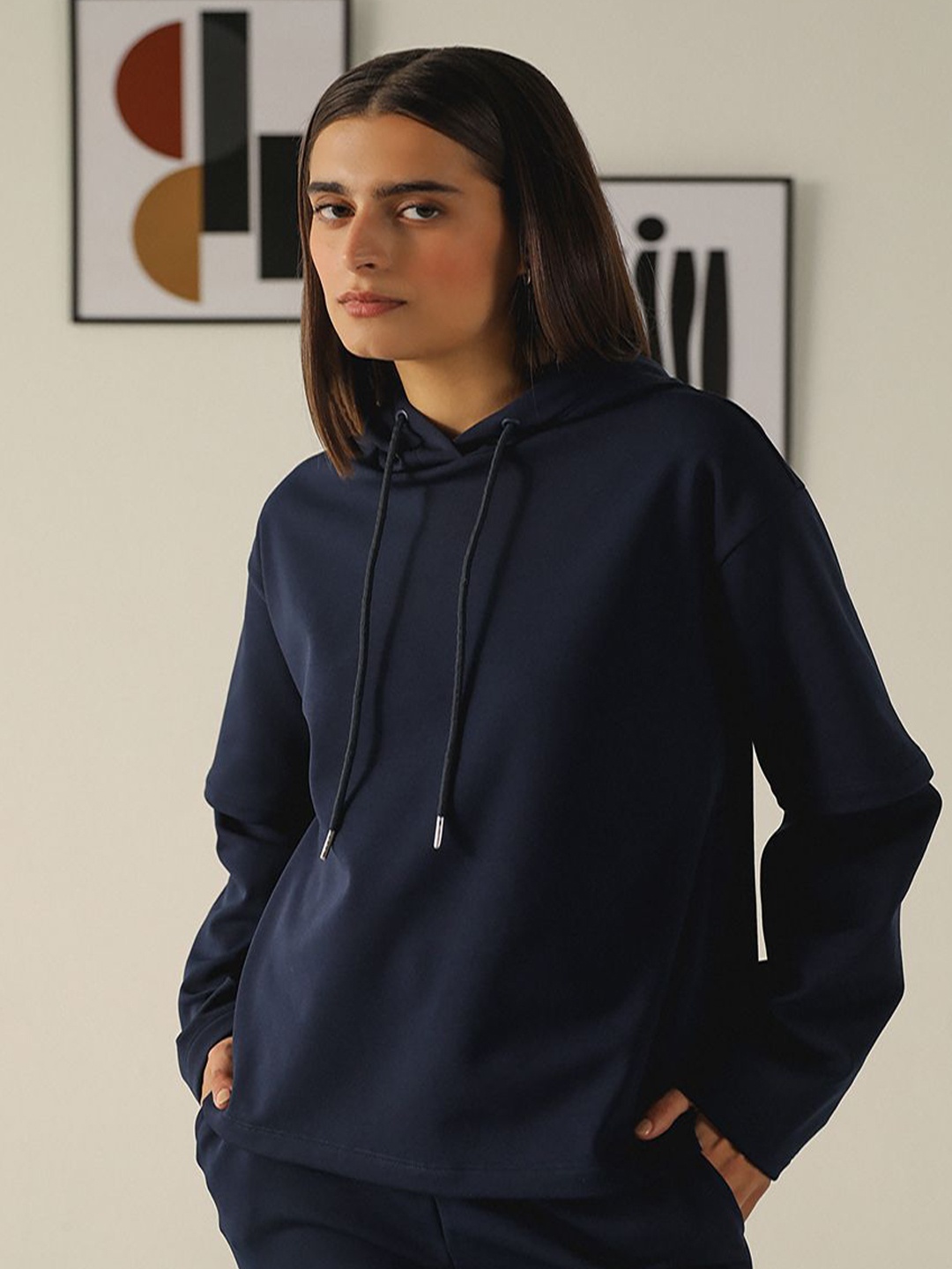 

Muvazo Women Hooded Sweatshirt, Blue