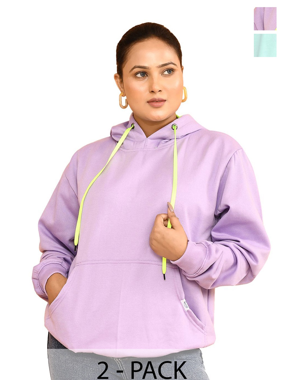 

RAPL Women Pack Of 2 Hooded Pullover Sweatshirt, Multi