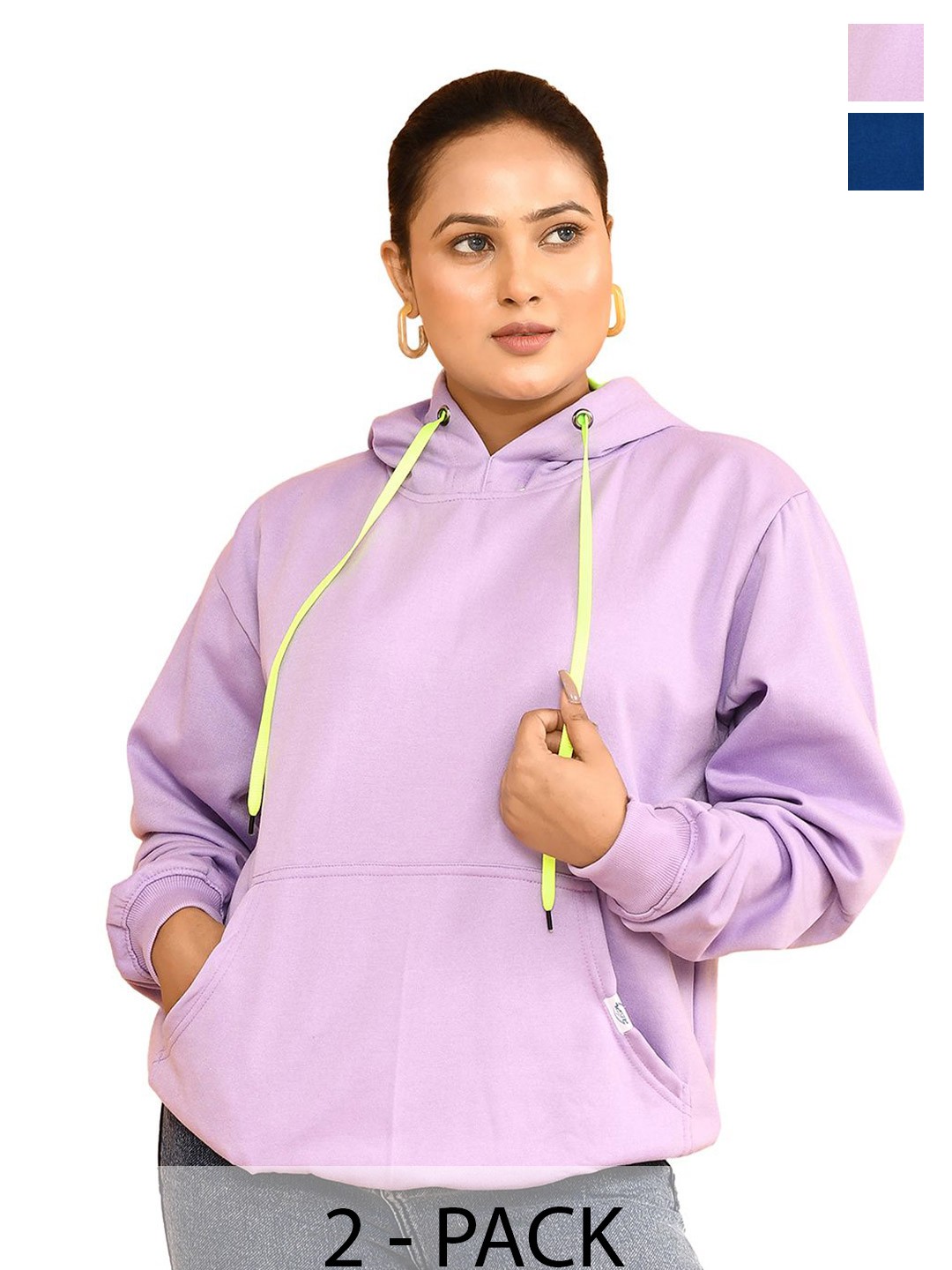 

RAPL Women Pack of 2 Hooded Pullover Sweatshirt, Purple