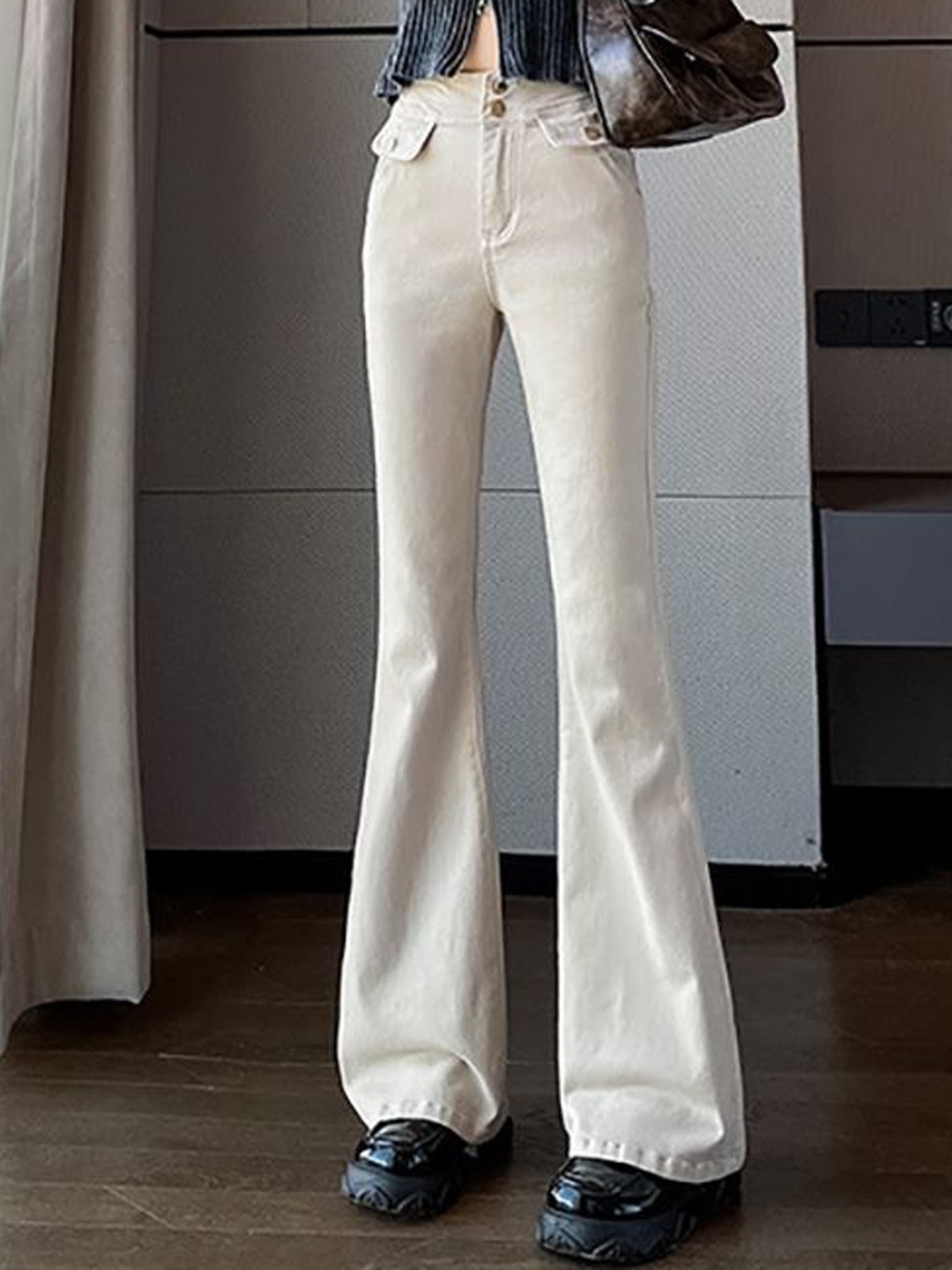 

StyleCast x Revolte Women Mid-Rise Regular Fit Jeans, Beige