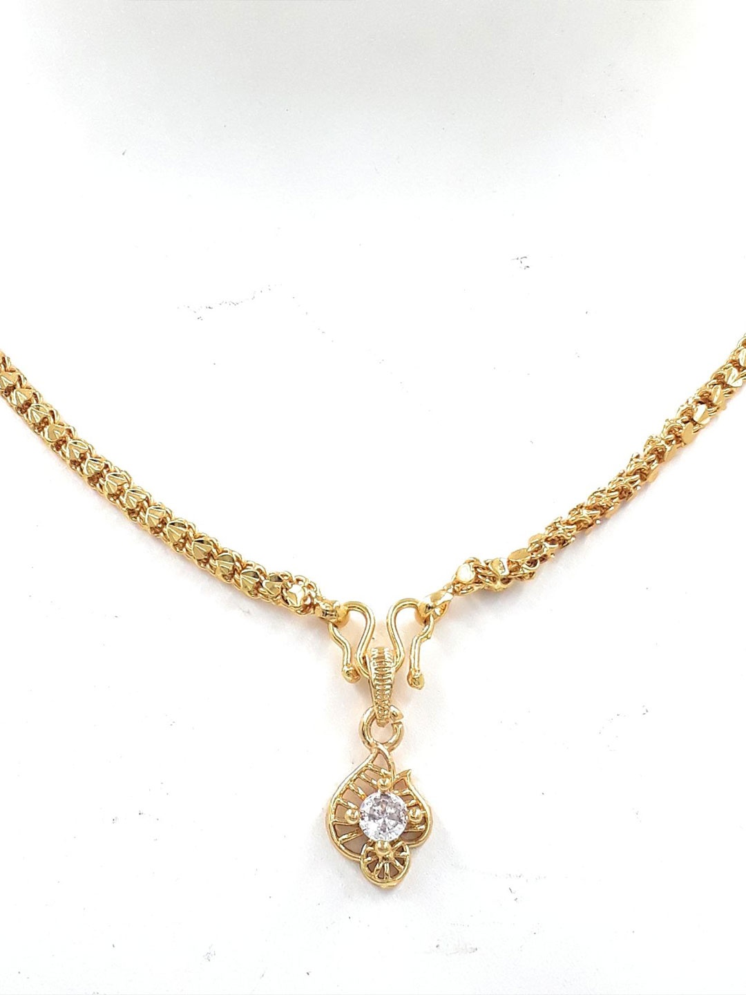 

Anujeet Fashion Hub Gold-Plated American Diamond Necklace