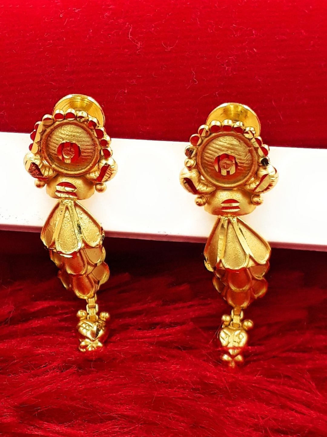 

Anujeet Fashion Hub Gold Plated Contemporary Drop Earrings