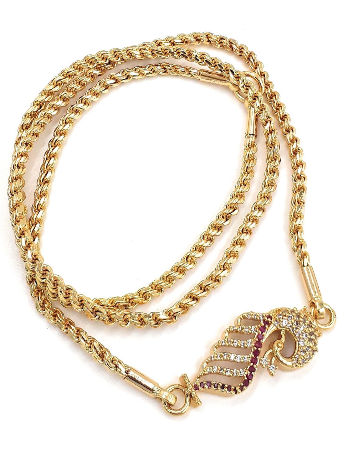 

Anujeet Fashion Hub Gold-Plated American Diamond Chain