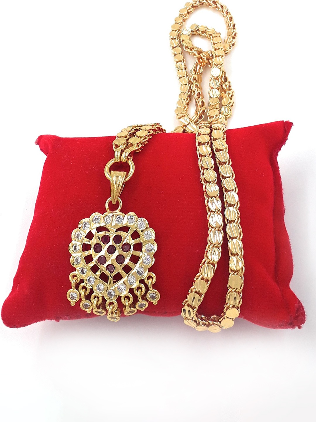 

Anujeet Fashion Hub Gold-Plated Crystal Studded Chain