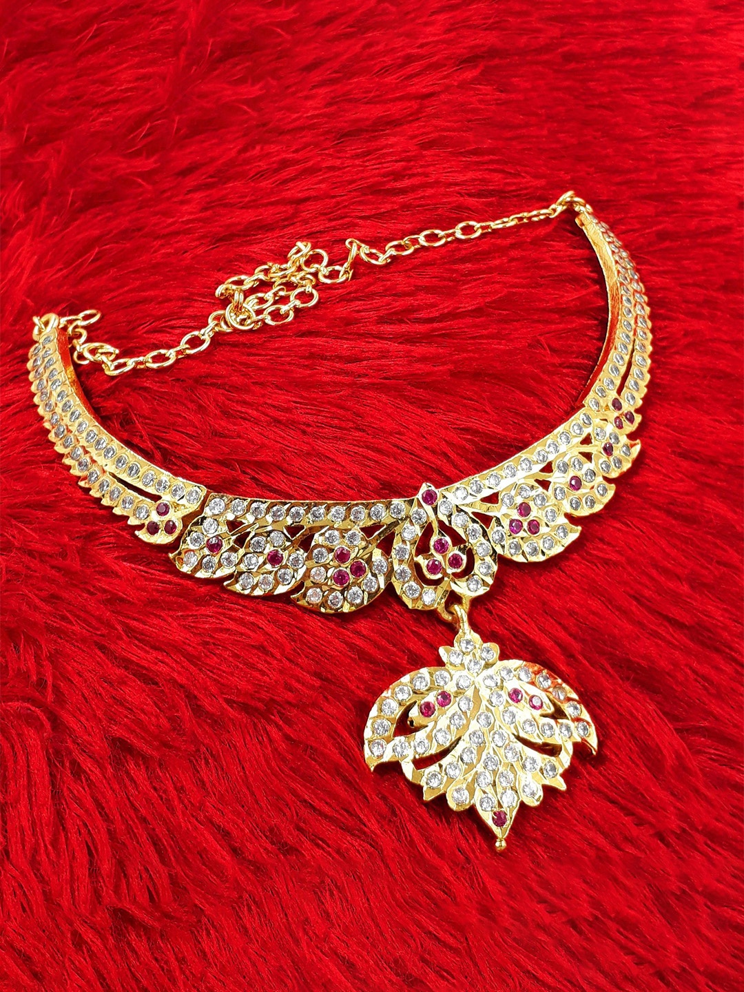 

Anujeet Fashion Hub Gold Plated AD Studded Necklace