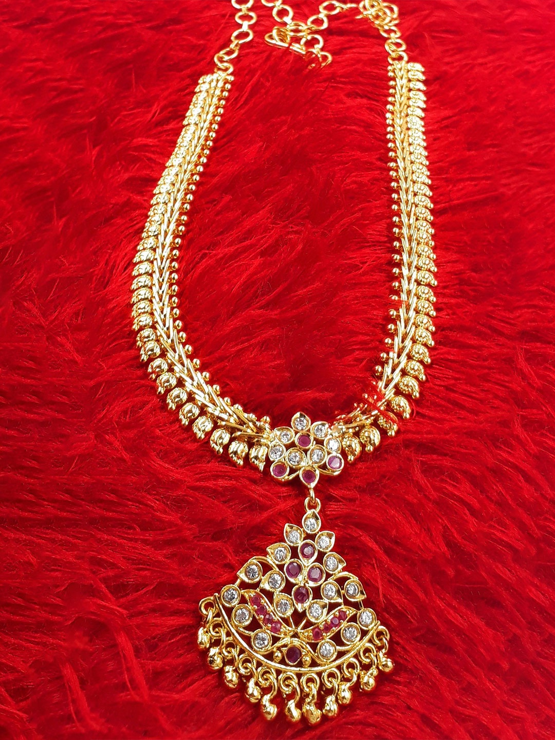 

Anujeet Fashion Hub Gold-Plated American Diamond Necklace