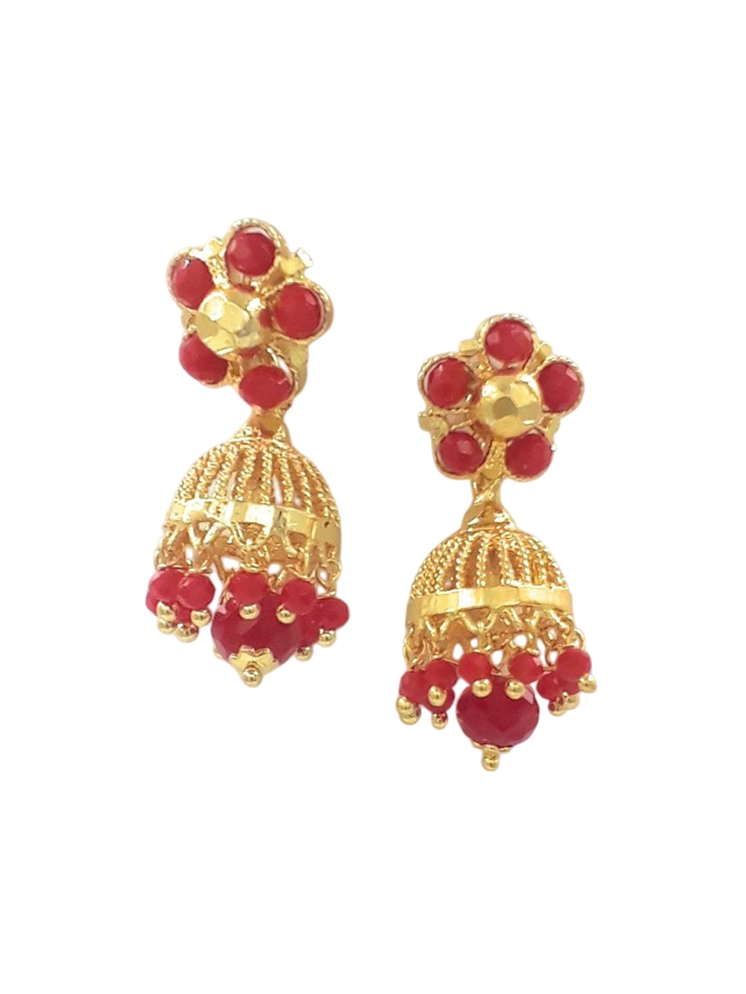 

Anujeet Fashion Hub Gold Plated Dome Shaped Jhumkas