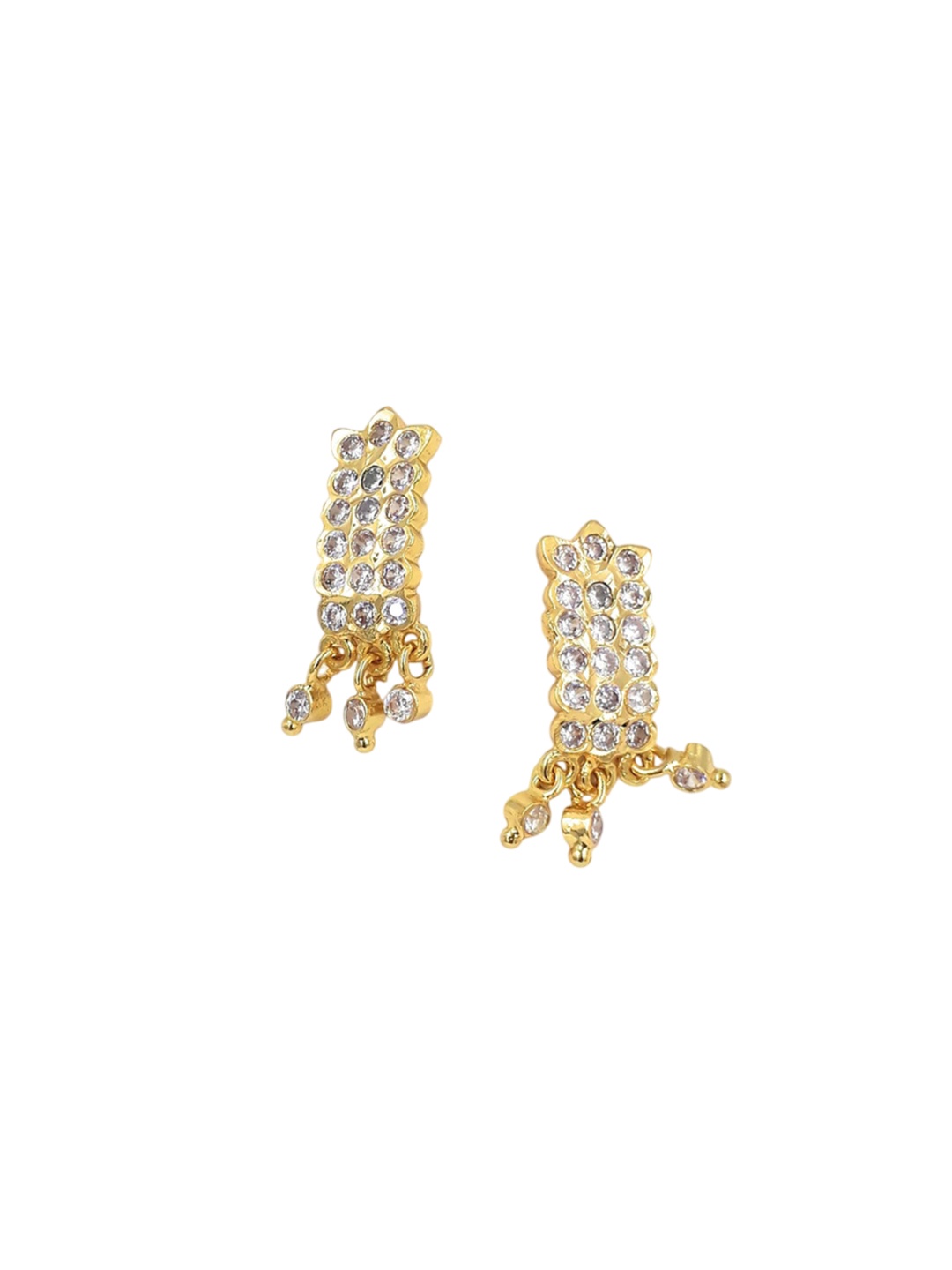 

Anujeet Fashion Hub Gold-Plated American Diamond Studded Contemporary Studs