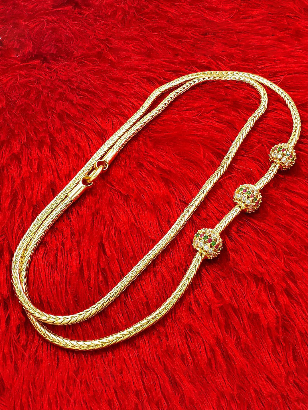 

Anujeet Fashion Hub Gold Plated AD Studded Chain