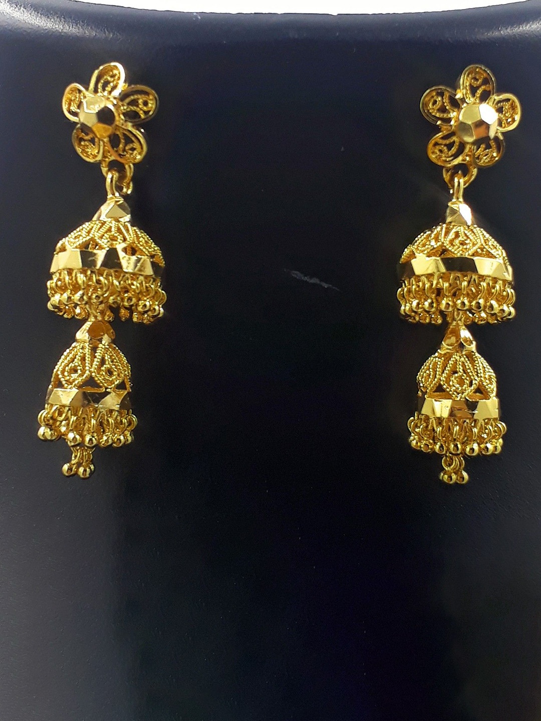 

Anujeet Fashion Hub Gold-Plated Artificial Beaded Dome Shaped Jhumkas