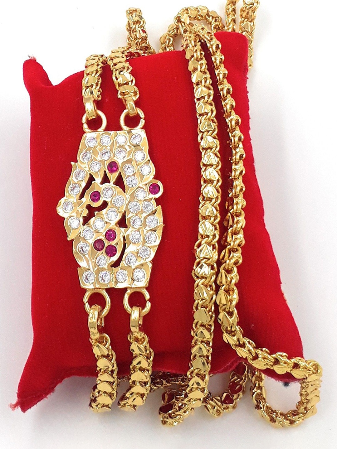 

Anujeet Fashion Hub Gold-Plated American Diamond Chain