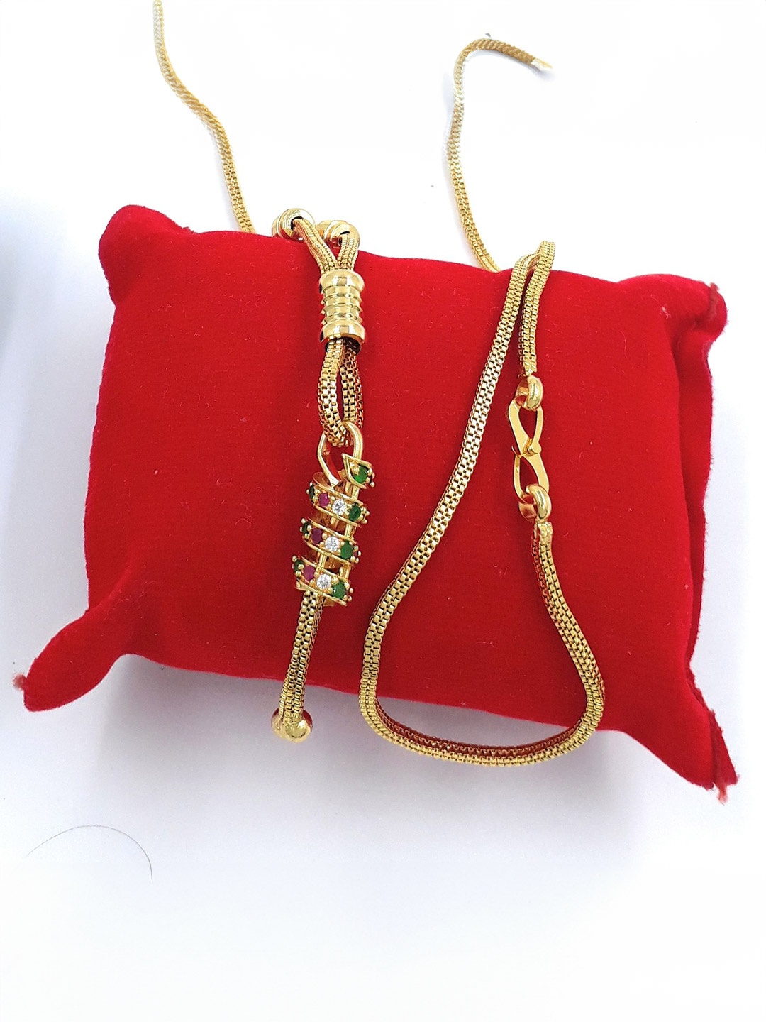 

Anujeet Fashion Hub Gold-Plated American Diamond Chain