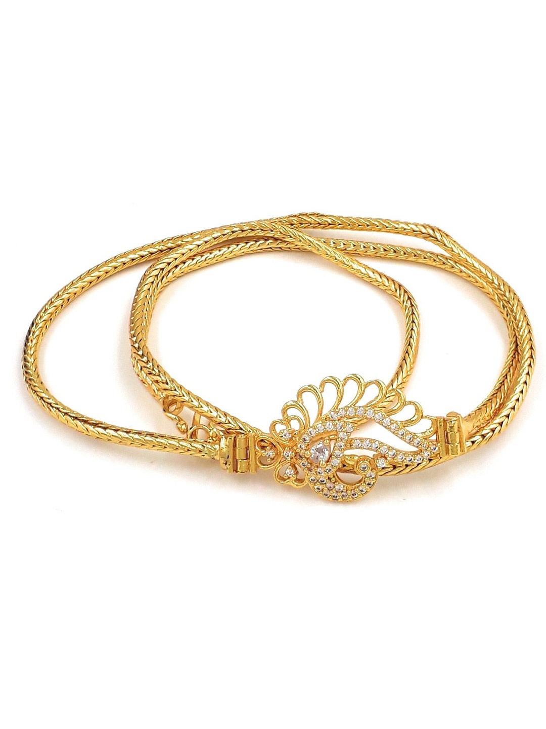 

Anujeet Fashion Hub Gold-Plated American Diamond Studded Chain